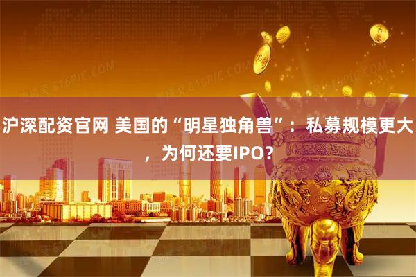 沪深配资官网 美国的“明星独角兽”：私募规模更大，为何还要IPO？
