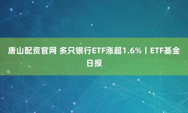 唐山配资官网 多只银行ETF涨超1.6%丨ETF基金日报